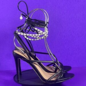 Sam‎ Edelman Women's Black Leather Scarlette Strappy Sandal Shoe Size 6-NEW